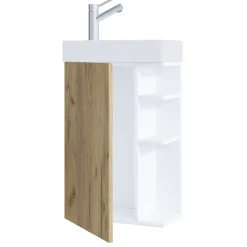 Wohnen Gäste Bad Waschtisch mit Regal & Tür - Coloniale