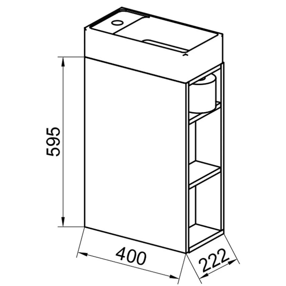 Wohnen Gäste WC Waschtisch in Anthrazit mit Weiß - Fabio
