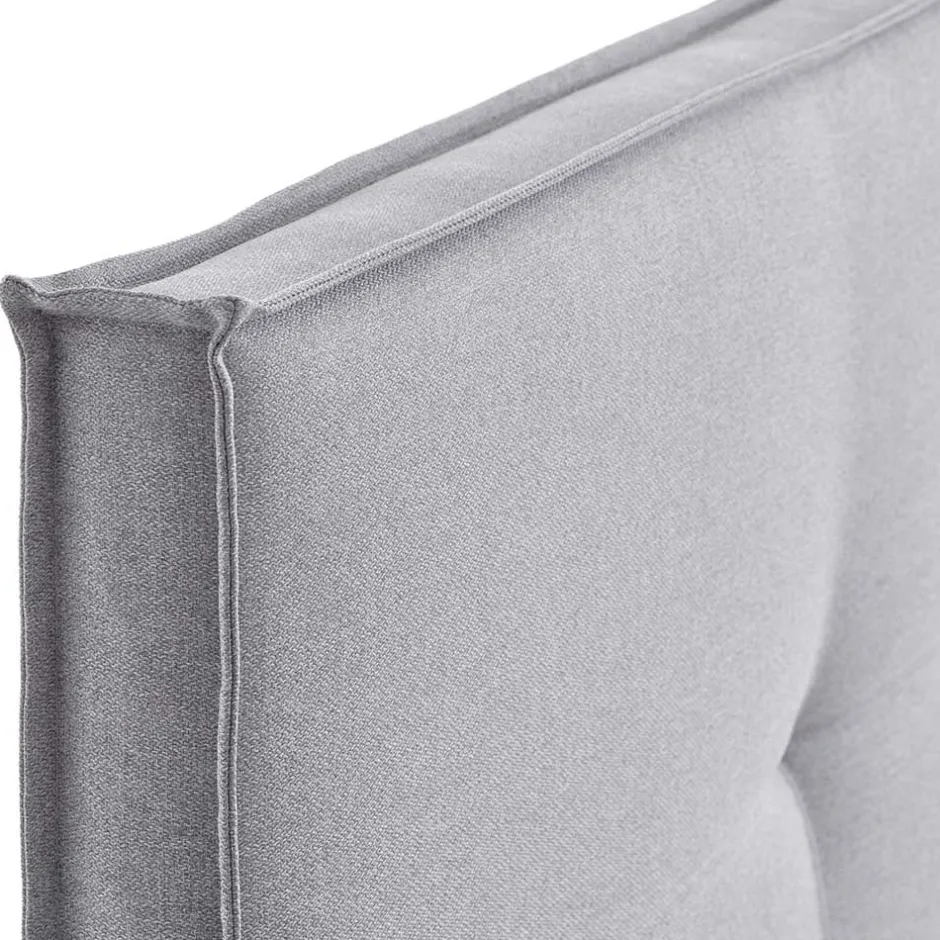 Wohnen H3 Boxspringbett in Hellgrau Stoff & Chrom - Tuwedia