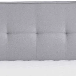 Wohnen H3 Boxspringbett in Hellgrau Stoff & Chrom - Tuwedia