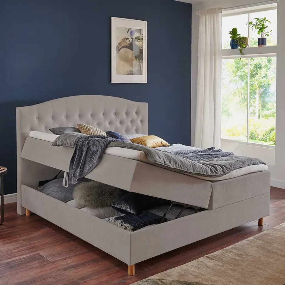 Wohnen H3 Komplettbett mit Bettkasten in Hellbraun - Furcia