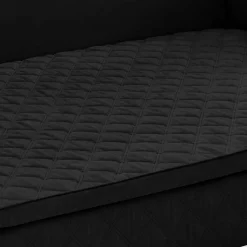 Wohnen H2 Schlafcouch mit Topper in Schwarz Stoff - Casmanian