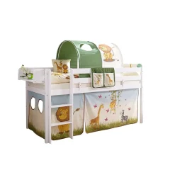 Halbhochbett Zentry mit Vorhang und Tunnel^Wohnen Hot