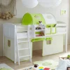 Kinder Wohnen Halbhohes Kiefernholz Kinderbett in Weiß - Camelo