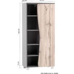 Halboffener Badschrank in Wildeiche Optik - Breznia^Wohnen Outlet