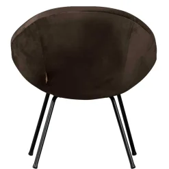 Halbrunder Cocktailsessel in Anthrazit Samt - Savuta^Wohnen