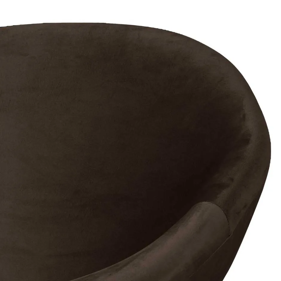Halbrunder Cocktailsessel in Anthrazit Samt - Savuta^Wohnen