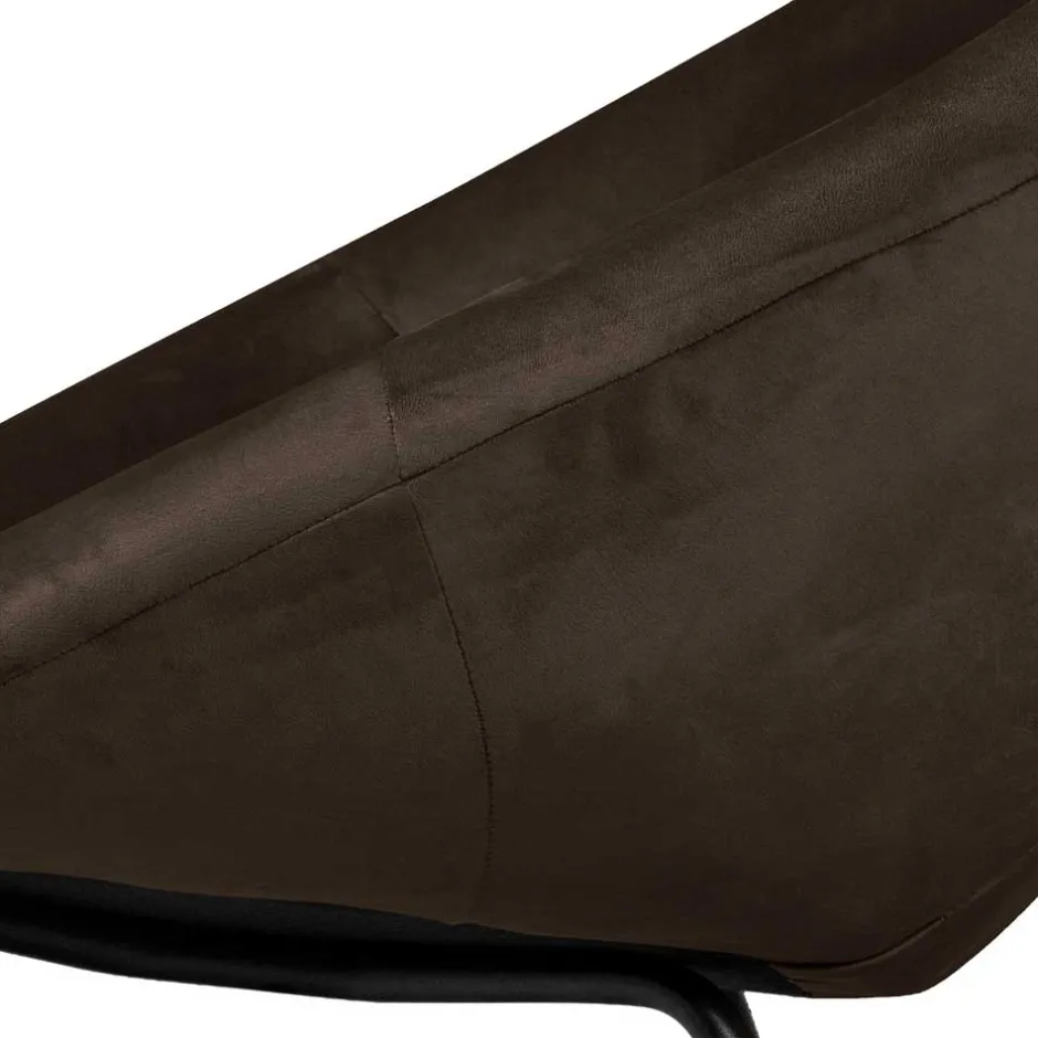 Halbrunder Cocktailsessel in Anthrazit Samt - Savuta^Wohnen