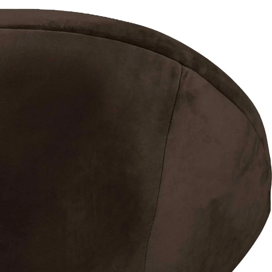 Halbrunder Cocktailsessel in Anthrazit Samt - Savuta^Wohnen