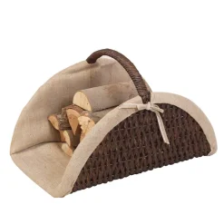 Wohnen Halbrunder Kaminholzkorb Jatlain in Braun