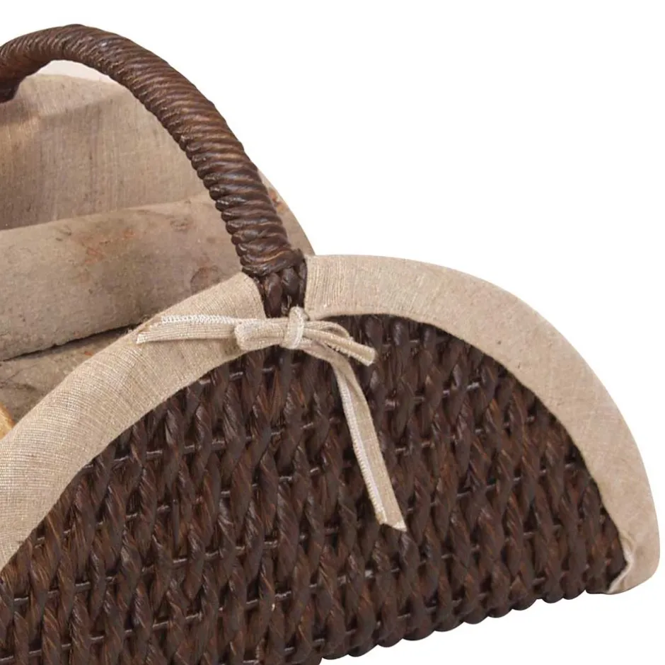 Wohnen Halbrunder Kaminholzkorb Jatlain in Braun