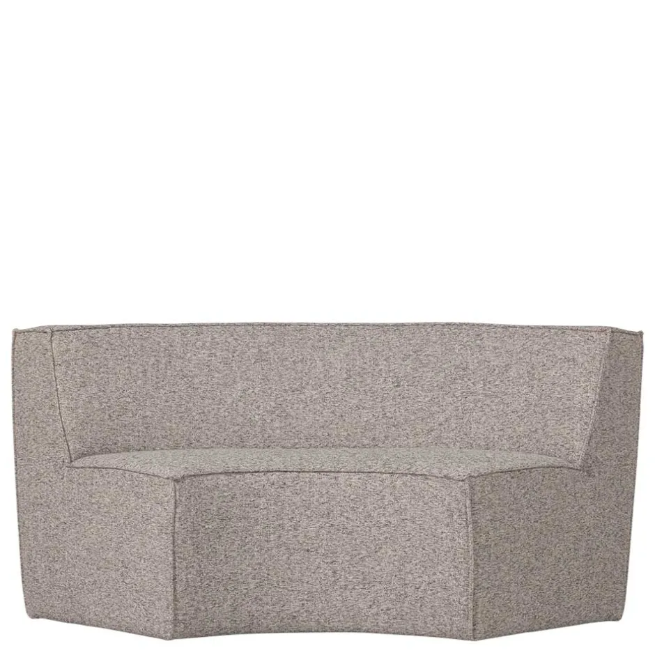 Wohnen Halbrundes Esstisch-Sofa in Beigegrau meliert - William