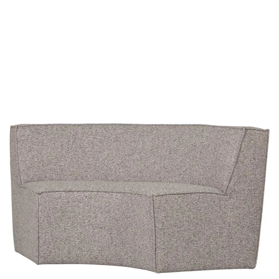 Wohnen Halbrundes Esstisch-Sofa in Beigegrau meliert - William