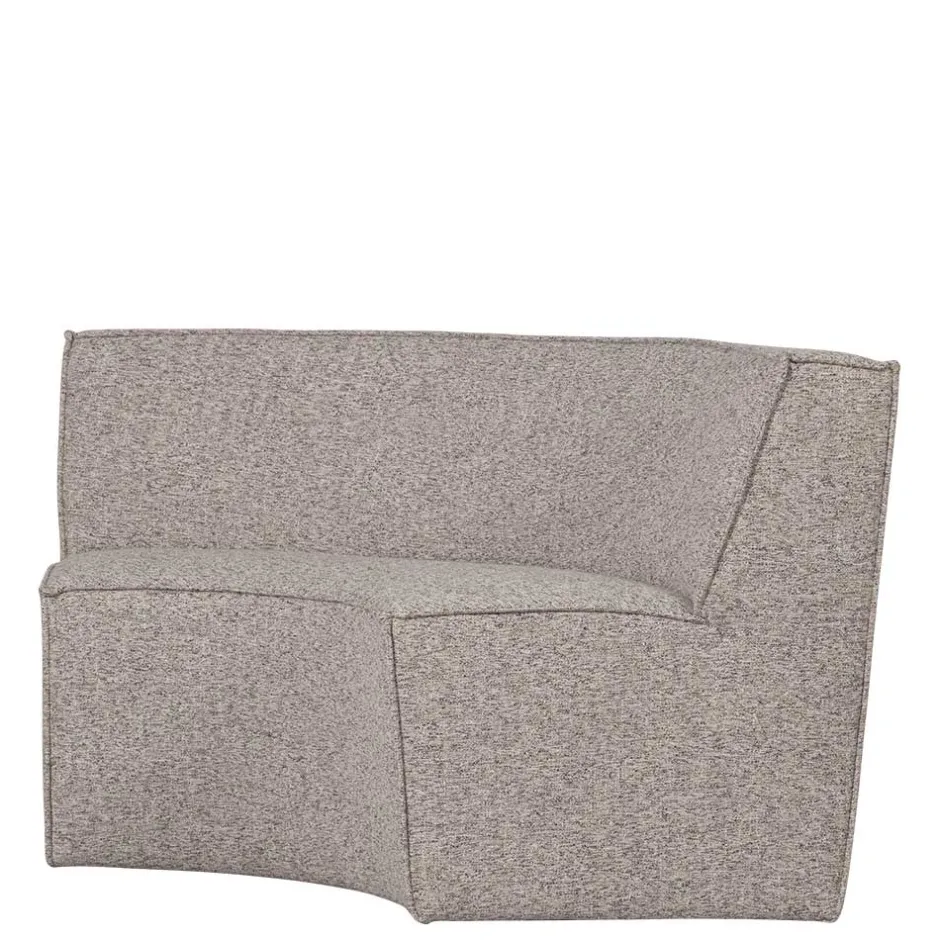 Wohnen Halbrundes Esstisch-Sofa in Beigegrau meliert - William