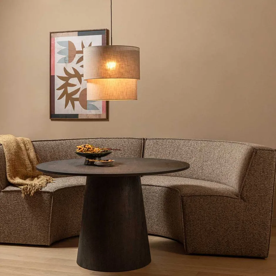 Wohnen Halbrundes Esstisch-Sofa in Dunkelbraun - Sentiagamo