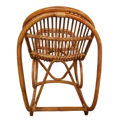 Handgearbeiteter Schaukelstuhl aus Rattan Geflecht - Ledro^Wohnen New