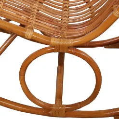 Handgearbeiteter Schaukelstuhl aus Rattan Geflecht - Ledro^Wohnen New