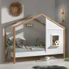 Haus Kinderbett in Weiß & Eichefarben - Zorya^Wohnen