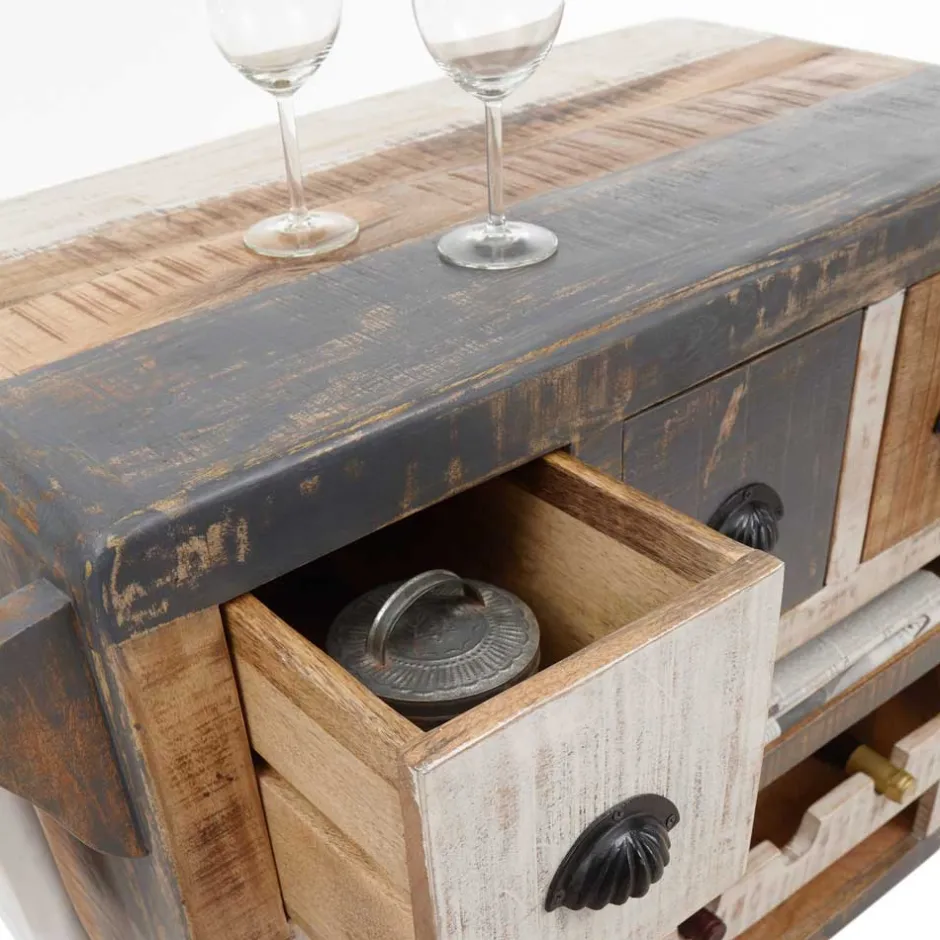 Hausbar Barwagen aus Massivholz mehrfarbig - Faszinata^Wohnen Outlet