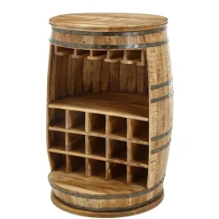 Hausbar im Fass Design aus Mangobaum Holz - Croadiva^Wohnen Outlet