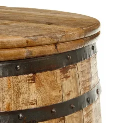 Hausbar im Fass Design aus Mangobaum Holz - Croadiva^Wohnen Outlet