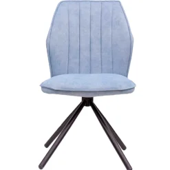 Hellblauer Esstisch-Stuhl mit Metallgestell - Lescalier (2er Set)^Wohnen New