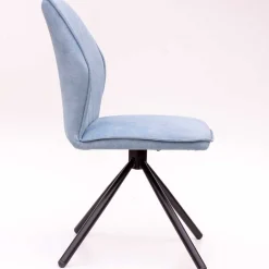 Hellblauer Esstisch-Stuhl mit Metallgestell - Lescalier (2er Set)^Wohnen New