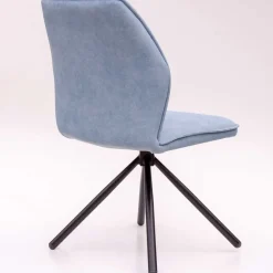 Hellblauer Esstisch-Stuhl mit Metallgestell - Lescalier (2er Set)^Wohnen New