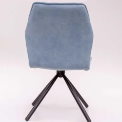 Hellblauer Esstisch-Stuhl mit Metallgestell - Lescalier (2er Set)^Wohnen New