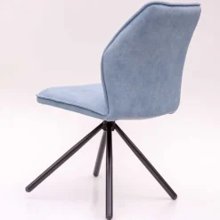 Hellblauer Esstisch-Stuhl mit Metallgestell - Lescalier (2er Set)^Wohnen New