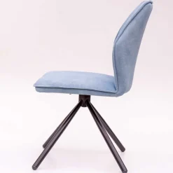 Hellblauer Esstisch-Stuhl mit Metallgestell - Lescalier (2er Set)^Wohnen New