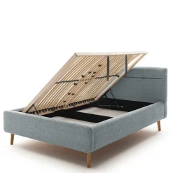 Wohnen Hellblaues Polsterbett mit Bettkasten - Annelie