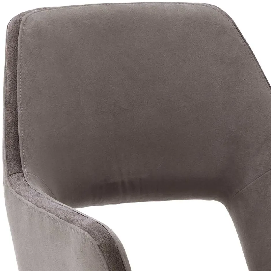 Wohnen Hellbraune Esszimmerstühle aus Microfaser - Loreo (2er Set)