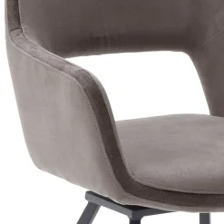 Wohnen Hellbraune Esszimmerstühle aus Microfaser - Loreo (2er Set)