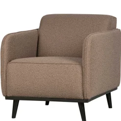 Wohnen Hellbrauner Boucle Sessel mit Federkern - Bratannio