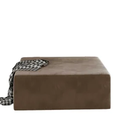 Wohnen Hellbrauner Couchhocker in quadratischer Form - Aschau