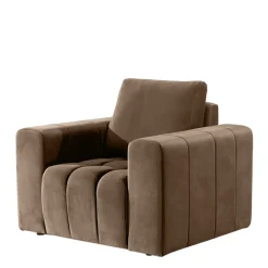 Wohnen Hellbrauner Samtsessel im Retrostil - Coisma