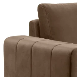 Wohnen Hellbrauner Samtsessel im Retrostil - Coisma