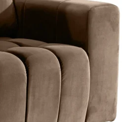 Wohnen Hellbrauner Samtsessel im Retrostil - Coisma