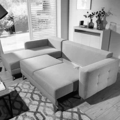 Hellbraunes Ecksofa mit Schlaffunktion - Monja^Wohnen New