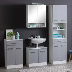 Helle Badmöbel als Set in Grau Front - Girios (vierteilig)^Wohnen Hot