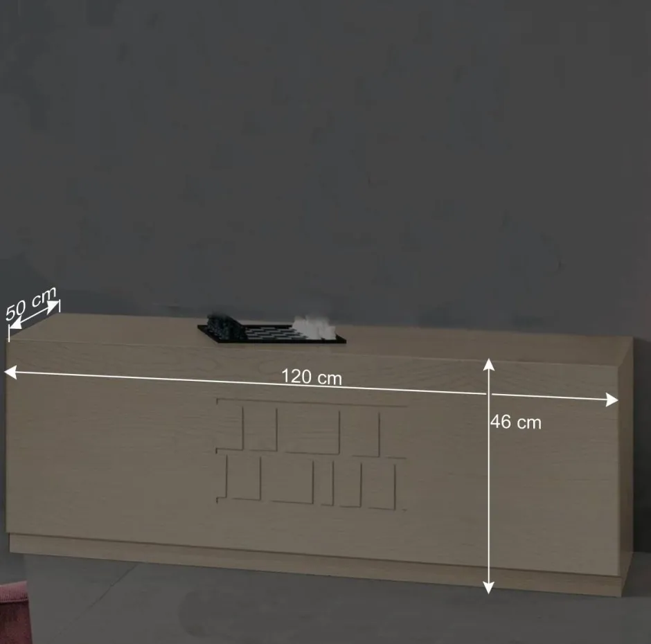 Helles Esche TV Board mit Klappe - Odillava^Wohnen Sale