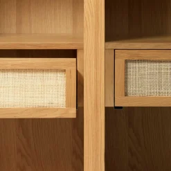 Helles Highboard mit Glas in Natur - Saltenas^Wohnen Sale