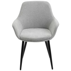 Wohnen Hellgraue Armlehnstühle aus Webstoff - Bilbaos (2er Set)