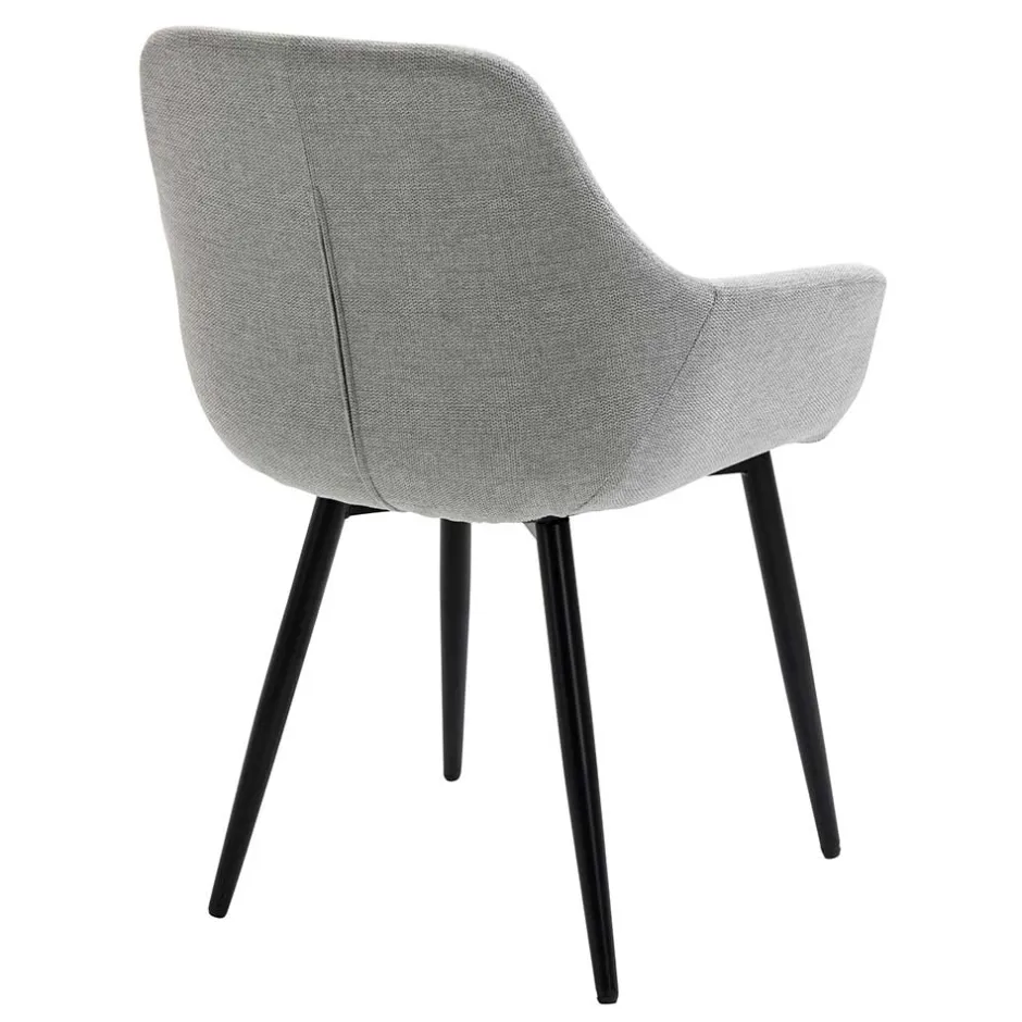 Wohnen Hellgraue Armlehnstühle aus Webstoff - Bilbaos (2er Set)