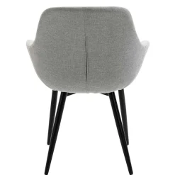 Wohnen Hellgraue Armlehnstühle aus Webstoff - Bilbaos (2er Set)