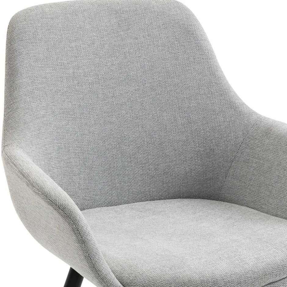 Wohnen Hellgraue Armlehnstühle aus Webstoff - Bilbaos (2er Set)