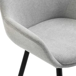 Wohnen Hellgraue Armlehnstühle aus Webstoff - Bilbaos (2er Set)