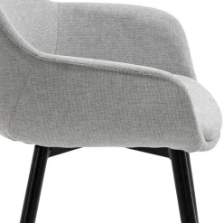 Wohnen Hellgraue Armlehnstühle aus Webstoff - Bilbaos (2er Set)