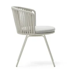 Hellgraue Gartenstühle aus Kordel - Larosca (4er Set)^Wohnen New